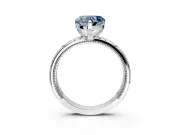 Solitaire Engagement Ring Setting for Fancy Blue Heart-Shaped Center with Scrollwork Band and Prong Head in Platinum