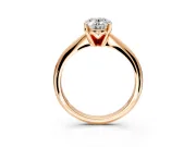 Solitaire Engagement Ring Setting for Oval Center with Knife Ridge Band and Claw Prong Head in Rose Gold