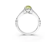 Solitaire Engagement Ring Setting for Fancy Yellow Marquise Center with Pave Split Shank and Prong Head in Sterling Silver