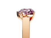 Solitaire Engagement Ring Setting for Fancy Pink Heart-Shaped Center with Tapered Split Shoulders and Prong Head in Rose Gold