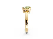 Solitaire Engagement Ring Setting for Fancy Yellow Heart-Shaped Center with Plain Band and Flat Tab Prong Head in Yellow Gold
