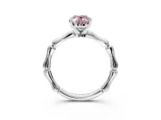 Solitaire Engagement Ring Setting for Fancy Pink Oval Center with Bamboo Band and Prong Head in Platinum