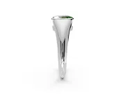 Tension Engagement Ring Setting for Fancy Green Oval Center with Wide Tapered Band and Tension Head in Platinum
