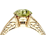 Split Shank Engagement Ring Setting for Fancy Yellow Round Cut Center with Pave Split Shank and Prong Head in Yellow Gold