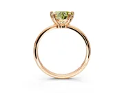 Minimalist Solitaire Engagement Ring Setting for Fancy Yellow Heart-Shaped Center with Thin Band and Prong Head in Rose Gold