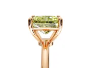 Minimalist Solitaire Engagement Ring Setting for Fancy Yellow Radiant Cut Center with Thin Band and Prong Head in Rose Gold
