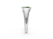 Tension Engagement Ring Setting for Fancy Green Pear-Shaped Center with Wide Tapered Band and Tension Head in Sterling Silver