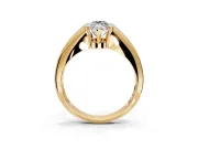 Tension Engagement Ring Setting for Marquise Center with Wide Tapered Band and Tension Head in Yellow Gold