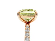 Solitaire Engagement Ring Setting for Fancy Yellow Princess Cut Center with Pave Accents and Prong Head in Rose Gold