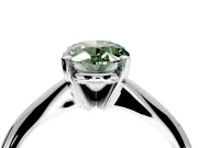 Solitaire Engagement Ring Setting for Fancy Green Oval Center with Knife Ridge Band and Claw Prong Head in Sterling Silver