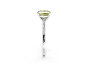 Solitaire Engagement Ring Setting for Fancy Yellow Princess Cut Center with Channel Accents and Prong Head in Platinum