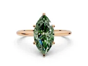 Solitaire Engagement Ring Setting for Fancy Green Marquise Center with Knife Ridge Band and Claw Prong Head in Rose Gold