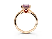Solitaire Engagement Ring Setting for Fancy Pink Asscher Cut Center with Knife Ridge Band and Claw Prong Head in Rose Gold