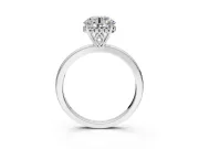 Solitaire Engagement Ring Setting for Round Cut Center with Fine Wire Band and Prong Head in Platinum