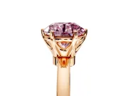 Solitaire Engagement Ring Setting for Fancy Pink Round Cut Center with Plain Band and Tulip Prong Head in Rose Gold