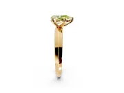 Solitaire Engagement Ring Setting for Fancy Yellow Pear-Shaped Center with Wide Knife Ridge Band and Prong Head in Yellow Gold