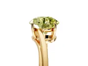 Solitaire Engagement Ring Setting for Fancy Yellow Round Cut Center with Plain Bypass Twist Band and Prong Head in Yellow Gold