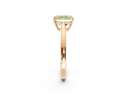Solitaire Engagement Ring Setting for Fancy Yellow Radiant Cut Center with Open Cathedral Shoulders and Prong Head in Rose Gold