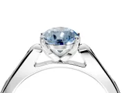 Solitaire Engagement Ring Setting for Fancy Blue Pear-Shaped Center with Channel Accents and Prong Head in Sterling Silver