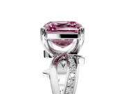 Solitaire Engagement Ring Setting for Fancy Pink Asscher Cut Center with Pave and Plain Crossover Band and Prong Head in Sterling Silver