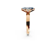 Solitaire Engagement Ring Setting for Fancy Blue Marquise Center with Wide Knife Ridge Band and Prong Head in Rose Gold