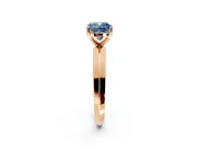 Solitaire Engagement Ring Setting for Fancy Blue Cushion Cut Center with Wide Knife Ridge Band and Prong Head in Rose Gold