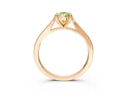Solitaire Engagement Ring Setting for Fancy Yellow Pear-Shaped Center with Tapered Shoulders and Prong Head in Rose Gold