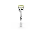 Solitaire Engagement Ring Setting for Fancy Yellow Radiant Cut Center with Plain Bypass Twist Band and Prong Head in Platinum