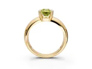 Tension Engagement Ring Setting for Fancy Yellow Emerald Cut Center with Wide Flat Band and Tension Head in Yellow Gold