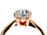 Solitaire Engagement Ring Setting for Round Cut Center with Knife Ridge Band and Claw Prong Head in Rose Gold
