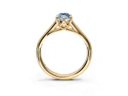 Solitaire Engagement Ring Setting for Fancy Blue Marquise Center with Cathedral Band and Prong Head in Yellow Gold