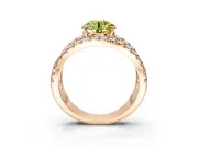 Solitaire Engagement Ring Setting for Fancy Yellow Round Cut Center with Wide-Open Split Shank and Prong Head in Rose Gold