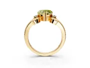 Solitaire Engagement Ring Setting for Fancy Yellow Heart-Shaped Center with Twisted Band and Scroll Prong Head in Yellow Gold