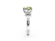 Floral Engagement Ring Setting for Fancy Yellow Heart-Shaped Center with Marquise Cluster Shoulders and Prong Head in Platinum