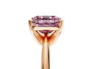 Solitaire Engagement Ring Setting for Fancy Pink Asscher Cut Center with Knife Ridge Band and Claw Prong Head in Rose Gold