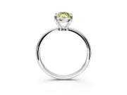 Minimalist Solitaire Engagement Ring Setting for Fancy Yellow Marquise Center with Thin Band and Prong Head in Sterling Silver