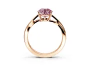 Solitaire Engagement Ring Setting for Fancy Pink Round Cut Center with Plain Bypass Twist Band and Prong Head in Rose Gold