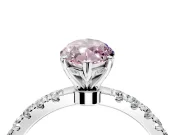 Open Basket Engagement Ring Setting for Fancy Pink Marquise Center with Pave Band and Prong Head in Sterling Silver