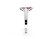 Solitaire Engagement Ring Setting for Fancy Pink Marquise Center with Tapered Split Shoulders and Prong Head in White Gold