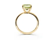 Minimalist Solitaire Engagement Ring Setting for Fancy Yellow Asscher Cut Center with Thin Band and Prong Head in Yellow Gold