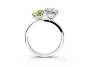 Fancy Yellow Oval and Emerald Cut Lab-Grown Diamond Toi et Moi Engagement Ring with Prong-Set Stones in White Gold