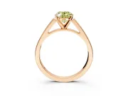 Solitaire Engagement Ring Setting for Fancy Yellow Oval Center with Tapered Split Shoulders and Prong Head in Rose Gold