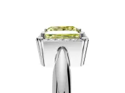 Halo Engagement Ring Setting for Fancy Yellow Princess Cut Center with Tapered Plain Band and Prong Head in Platinum