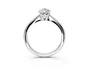 Solitaire Engagement Ring Setting for Pear-Shaped Center with Knife Ridge Band and Claw Prong Head in Sterling Silver