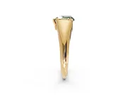 Tension Engagement Ring Setting for Fancy Green Heart-Shaped Center with Wide Tapered Band and Tension Head in Yellow Gold