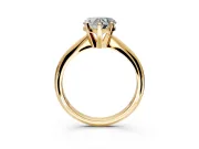Solitaire Engagement Ring Setting for Heart-Shaped Center with Knife Ridge Band and Claw Prong Head in Yellow Gold