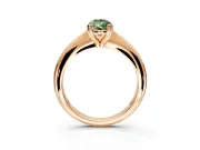 Solitaire Engagement Ring Setting for Fancy Green Pear-Shaped Center with Reverse Tapered Band and Prong Head in Rose Gold