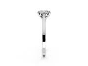 Solitaire Engagement Ring Setting for Cushion Cut Center with Tapered Shoulders and Prong Head in Sterling Silver