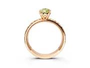 Solitaire Engagement Ring Setting for Fancy Yellow Pear-Shaped Center with XO Engraved Band and Prong Head in Rose Gold