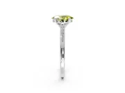 Solitaire Engagement Ring Setting for Fancy Yellow Oval Center with Channel Accents and Prong Head in Platinum
